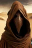 Placeholder: wizard mask brown robe hood desert armor