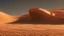 Placeholder: In the desert in the dunes a large sandworm full screen, concept art