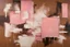 Placeholder: Brown, white, and pink abstract painting, henry luyten abstract impressionism paintings
