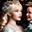 Placeholder: Dove cameron and teen robyn lively, meticulously detailed beautiful faces, meticulously detailed hair; christmas, snow, gothic, sparkles; ethereal fantasy. hues of christmas. hideo kojima. realistic oil painting. victorian era, glitter, snowflakes, holly, pinecones, old fashioned, vintage, antique, beautiful, renaissance, 16k