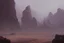 Placeholder: Cloudy day, rocks, arid land, epic