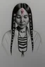 Placeholder: Indigenous woman praying pencil drawing