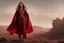 Placeholder: Wanda Maximoff, feiticeira escarlate usando traje vermelho de vestido, destruindo a realidade, governando o mundo, destruição, 4k render, dramático, cinematográfico, poderes destruindo tudo, expressão brava