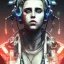 Placeholder: Danish Singer MØ face cyberpunk, Yoji Shinkawa, high lit,