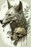 Placeholder: cannabalistic wendigo with a wolf skull