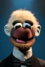 Placeholder: Waist up muppet Portrait, Vladimir Putin as muppet doll, Black suit, photo studio, blue background, unreal engine 5, concept art, art station, god lights, ray tracing, RTX, lumen lighting, ultra detail, volumetric lighting, 3d.