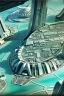 Placeholder: high detail map of futuristic tropical dystopian city