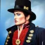 Placeholder: Full body portrait, painting, medium shot lady style of Adam Ant