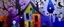 Placeholder: A purple Halloween themed haunted house painted by Joan Miro