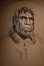 Placeholder: Highest best quality resolution primitive ancient caveman drawing etched sketch on a dimly lit cave wall of Dean Kamen