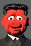 Placeholder: Waist up muppet Portrait, Kim Jong-un muppet doll, black suit, photo studio, red background, unreal engine 5, concept art, art station, god lights, ray tracing, RTX, lumen lighting, ultra detail, volumetric lighting, 3d.