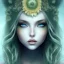 Placeholder: sunflower goddess green eyes long hair blond