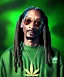 Placeholder: Snoop Dogg, weed smoke, dollars, jungle background, hyper realistic