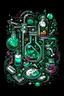 Placeholder: print a T-shirt for the MIPT laboratory, which deals with structural biology. you can depict proteins: membrane, fluorescent. use the doodle style
