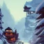 Placeholder: Snow,Chalet on bridges between chasm,mountains cliff, mountain peak,detailed facades+beautiful,richly detailed houses,trees,ornamental flowers +uphill road+biopunk+Book illustration by Gediminas Pranckevičius, Jean Baptiste Monge, Brian Kesinger, Anton fadeev, strong lines, high contrast vibrant colors, highly detailed, 16k resolution