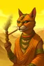 Placeholder: Desert Khajiit smoking pipe