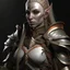 Placeholder: a pretty high elf from Skyrim, gritty realism, warrior, dwarven armour