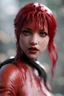 Placeholder: Photoreal gorgeous shot of a goth female, darkred slime, 8k, high detail, smooth render, unreal engine 5, cinema 4d, HDR, dust effect, vivid colors