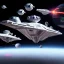 Placeholder: Space mothership, star wars style, metalic color, hyper realistic, blur