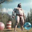 Placeholder: Ultra realistic circus scene. Classic Naked strongman, waist up view, old school tattoo, Wes Anderson style, happy, bubbles, butterflys, highly detailed, concept art, unreal engine 5, god rays, ray tracing, RTX, lumen lighting, ultra detail, volumetric lighting, 3d, finely drawn, high definition, high resolution.