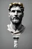 Placeholder: Ultra Realistic image, Roman sculpture, white marble material, Lionel Messi, gold Laurel wreath, chisel style, waist up portrait, epic, celestial, cinematic lighting, God light, god rays, 4k resolution, smooth details, ornate details, soft lighting, unreal engine 5, marble background.