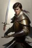 Placeholder: noble swordman with rapier short brown hair not chinese