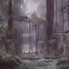 Placeholder: forest city ruins, concept art watercolor