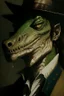 Placeholder: A portrait of Crocodile, from One Piece anime, Caravaggio style