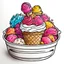 Placeholder: create a coloring book page of ice cream in a tub , high contrast, easy to color, bold outline, white background