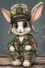 Placeholder: A pfp of a cute army bunny with army hat, camo shirt