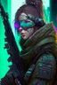 Placeholder: Female cyberpunk sniper