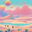 Placeholder: desert scene with a twist – a vast expanse of sand dunes, but instead of camels, you have hoverboards gliding effortlessly over the peaks. The sky is filled with oversized soap bubbles that refract the sunlight into a dazzling array of colors, creating a surreal and playful atmosphere.