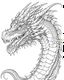 Placeholder: coloring image of dragon, line art, realistic, white background