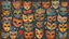 Placeholder: mask party, in folk art style