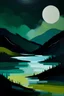 Placeholder: Simple abstract painting of landscape at night