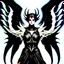 Placeholder: angel, demon, angel demon hybrid, half angel, half demon, black angel wings, white demon wings, black and white, balance, horns, armor, noble clothes, black and white armor, black and white clothes