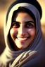 Placeholder: Palestinian woman with beautiful face turning her face slightly to the left and a beautiful smile and her mouth closed