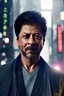 Placeholder: portrait of Shahrukh khan in Tokyo , night , city lights , realistic skin texture, cinematic, 75mm