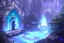 Placeholder: Crystal Dwellings blue rose, fontaine blue lumières bleu,lac,cascade,aurore boreale rose bleu