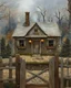 Placeholder: lone old stone cottage with lights on, by Frozen apocalypse " a patchwork art by Jamie heiden, peter doig, Renoir, pol Ledent, endre penovac, Gustave Loiseau, Arthur Rackham, Doug Chinnery, Maud Lewis. inlay, watercolors and ink, beautiful, fantastic view, extremely detailed, intricate, best quality, highest definition, rich colours. intricate beautiful dynamic lighting award winning fantastic view ultra detailed 4K 3D high definition hdr elegant intricate beautiful award winning fantastic view