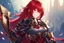 Placeholder: Red haired kitsune paladin