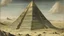 Placeholder: A bronze pyramid in a dry desert painted by Albrecht Durer