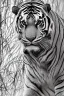 Placeholder: Rainforest, tall hybrid of human and tiger walking, frontal, model style, hyper realistic, accurate, delicate, extremely detailed, Graphic novel style, wide-angle, front view, open aperture, superfine pencil