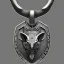 Placeholder: stag amulet, lucky charm, grey background