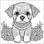 Placeholder: baby dog happy mood, cute animals, mandala style art, full view, realistic, coloring page, only draw lines, coloring book, clean line art, –no sketch, color, –ar 3:4, white background, minimalistic black lines, minimal black color, low level black colors, coloring page, avoid thick black colors, thin black line art, avoid colors, perfect shape, perfect clear lines,