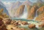 Placeholder: sunny day, rocks, waterfall, mountains, videogame influence of need for speed 4, james ensor impressionism paintings