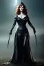 Placeholder: christina hendricks as evil queen in black leather, angry, stern look, volumetric lighting, particales,highly detailed,cinematic, deep colours,8