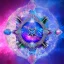 Placeholder: cristal angelic crystalline, blue,pink , cosmic, opalescent, gemstones, crystals, other worldly,water,bright, ice background, snow lake blue