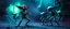 Placeholder: A robot named Dave started doing the splits, Blew a fuse in his hips and short-circuited his bits, The Martian fluffy gremlins went wild, the Plutonians dogs screamed, Even black-and-white aliens turned ultraviolet green! in the style of fallout 4 and HR Giger, background motion blur , and volume fog spot lights