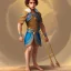 Placeholder: beautiful 12 year old arabic boy with curly hair and light blue eyes dressed in loincloth